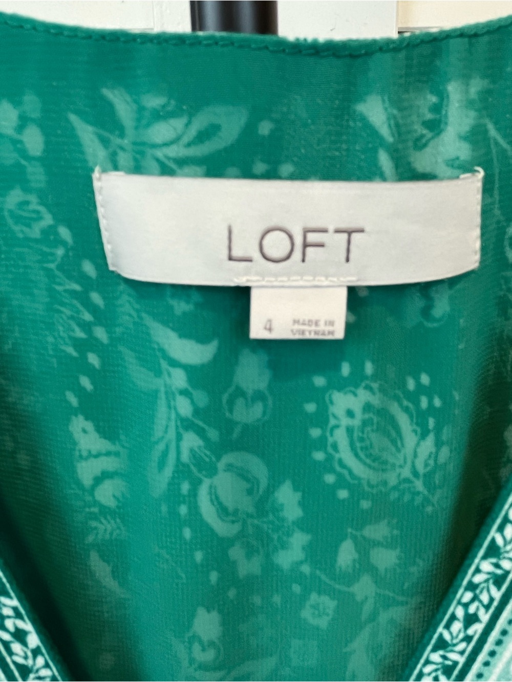 LOFT Teal Green Floral Wrap Dress/Romper - Picture 7 of 10